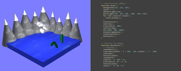 Loch-Ness mit P5.js erstellt